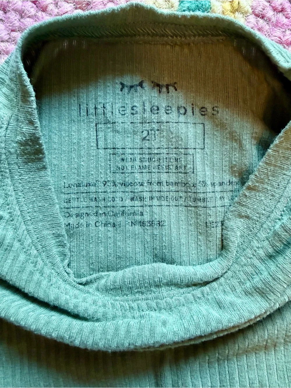 Little Sleepies Ribbed Sage 2pc Pajamas - 2T